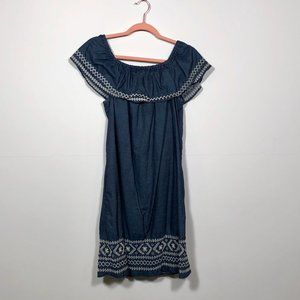 Denim Dress with Embroidery